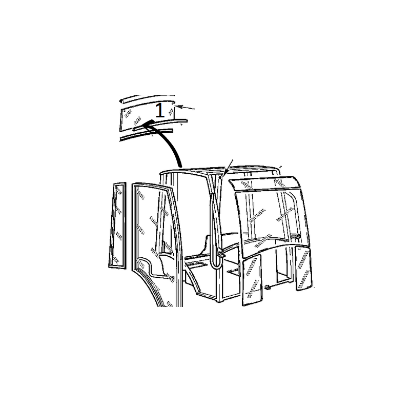 ЗАДНЕЕ СТЕКЛО НИЖНЯЯ ШЕЛКОГРАФИЯ ЭКСКАВАТОР-ПОГРУЗЧИК KOMATSU WB91R-2 WB93R 312605692