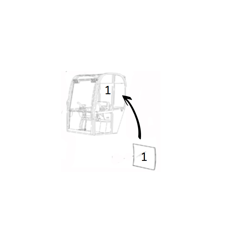 ЗАДНЕЕ СТЕКЛО ШЕЛКОГРАФИЯ МИНИ ЭКСКАВАТОР JCB 8014 8018 236/07304
