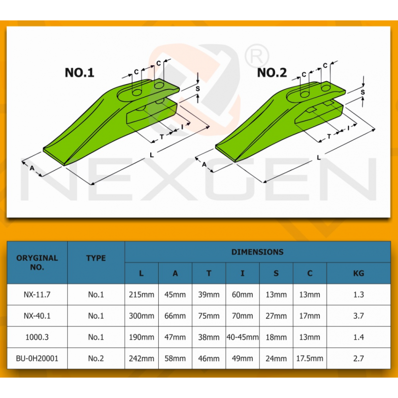 Tooth universal for blade 13mm
