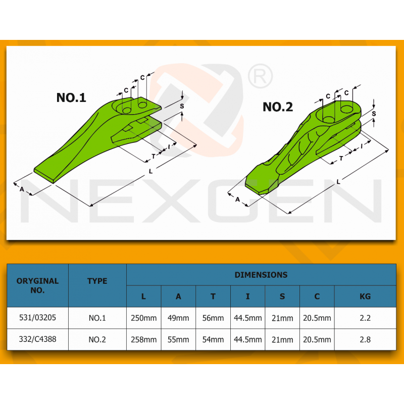 Tooth Bucket suitable for JCB / 3CX 4CX - NEW MODEL