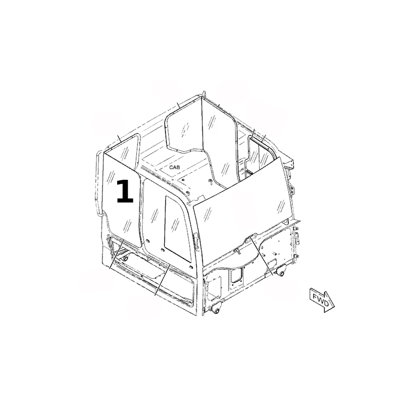 ПРОКАТАННОЕ СТЕКЛО ЗАДНЯЯ ПРАВАЯ СТОРОНА СОЧЛЕНЕННЫЙ САМОСВАЛ CATERPILLAR 745D 5080788
