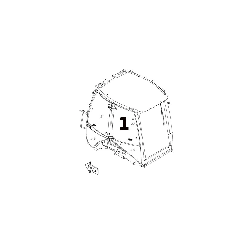 БОКОВОЕ СТЕКЛО ЗА ДВЕРЬЮ ЛЕВАЯ СТОРОНА ШЕЛКОГРАФИЯ ЭКСКАВАТОР-ПОГРУЗЧИК CAT 428F 422F 3259300