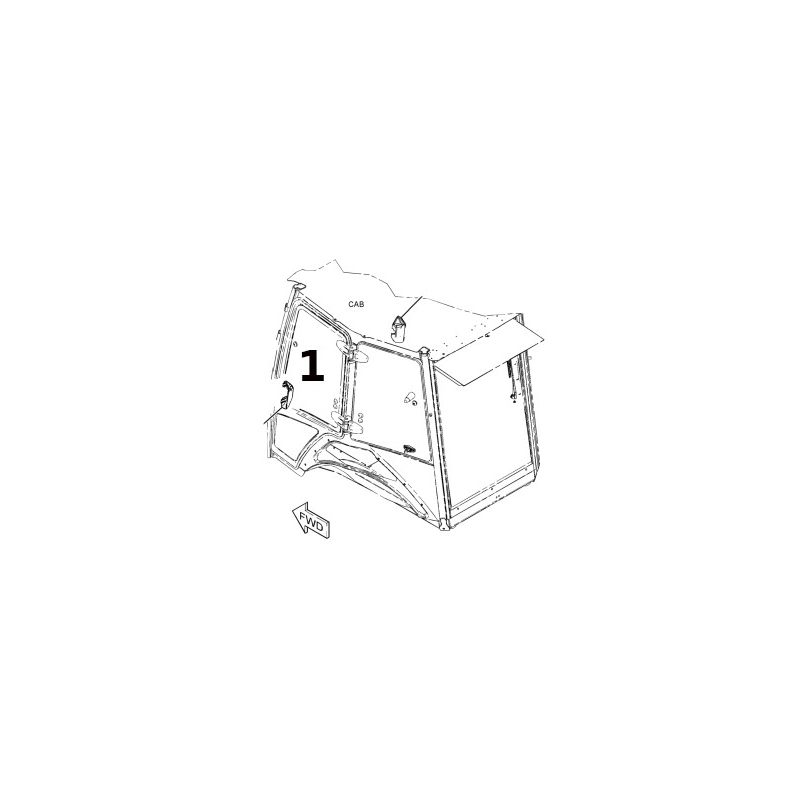 СТЕКЛО ДВЕРИ ВЕРХНЯЯ ЛЕВАЯ СТОРОНА ШЕЛКОГРАФИЯ ЭКСКАВАТОР-ПОГРУЗЧИК CAT 428F 3822261