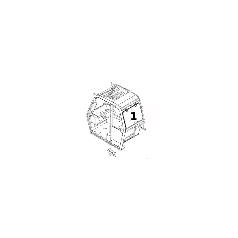 ЗАДНЕЕ СТЕКЛО ШЕЛКОГРАФИЯ CAT ТЕЛЕСКОПИЧЕСКИЙ ПОГРУЗЧИК TH314D 4591979