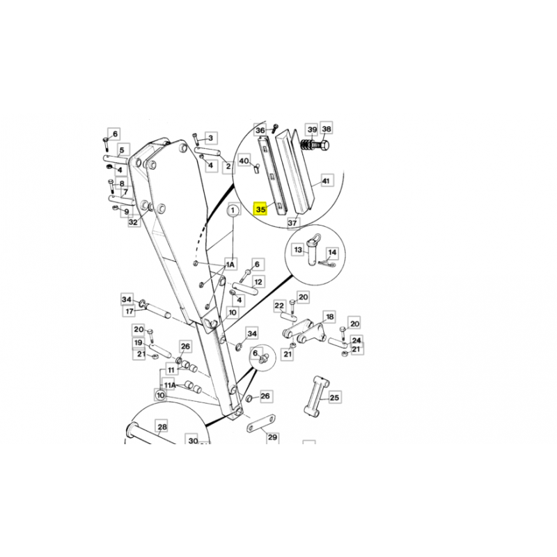 СКОЛЬЖЕНИЕ ВЫДВИЖЕНИЯ РУКИ JCB 3CX 4CX GR 15 ММ