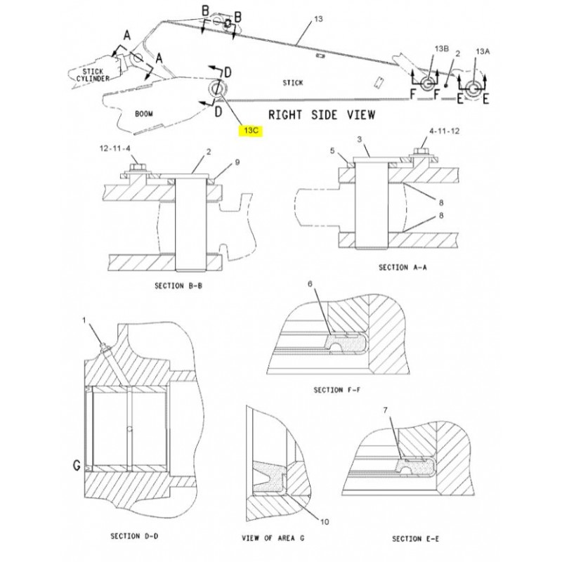 ГУСЕНИЧНЫЙ ЭКСКАВАТОР STICK CAT ARM SLEEVE