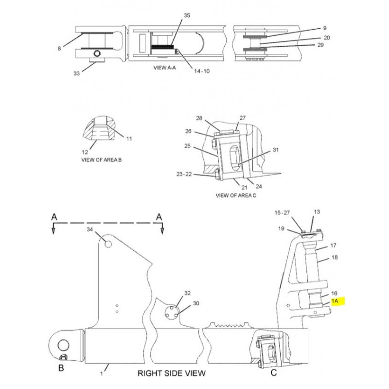 Рукав для крепления плуга Cat - D5M D5N D6K