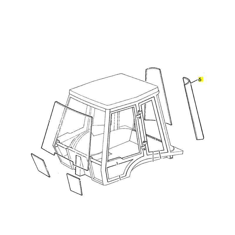 ЗАДНЕЕ СТЕКЛО ЛЕВОЕ ЛАМИНИРОВАННОЕ ЭКСКАВАТОР-ПОГРУЗЧИК JCB 3CX 4CX 827/30481