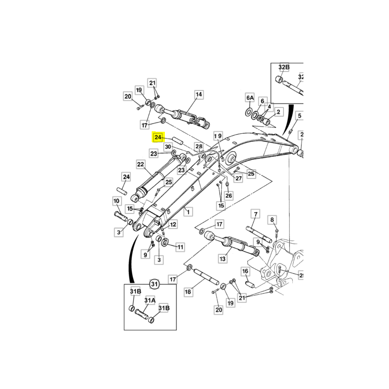 ШТИФТ ПРИВОДА STICK JCB КОЛЕСНЫЕ И ГУСЕНИЧНЫЕ ЭКСКАВАТОРЫ CVA