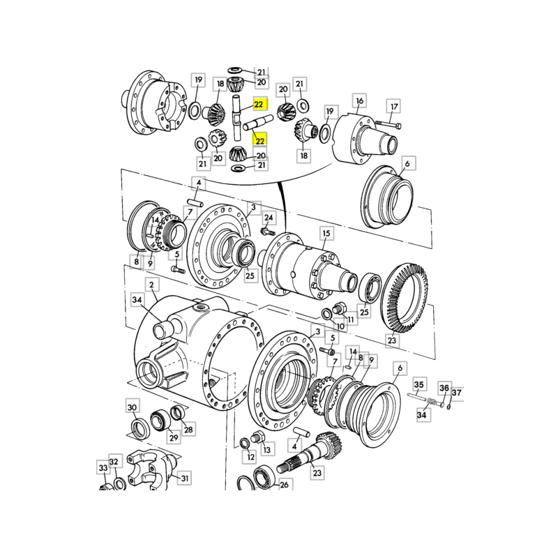 Штифт 22X165 дифференциала JCB экскаватор-погрузчик телескопический погрузчик