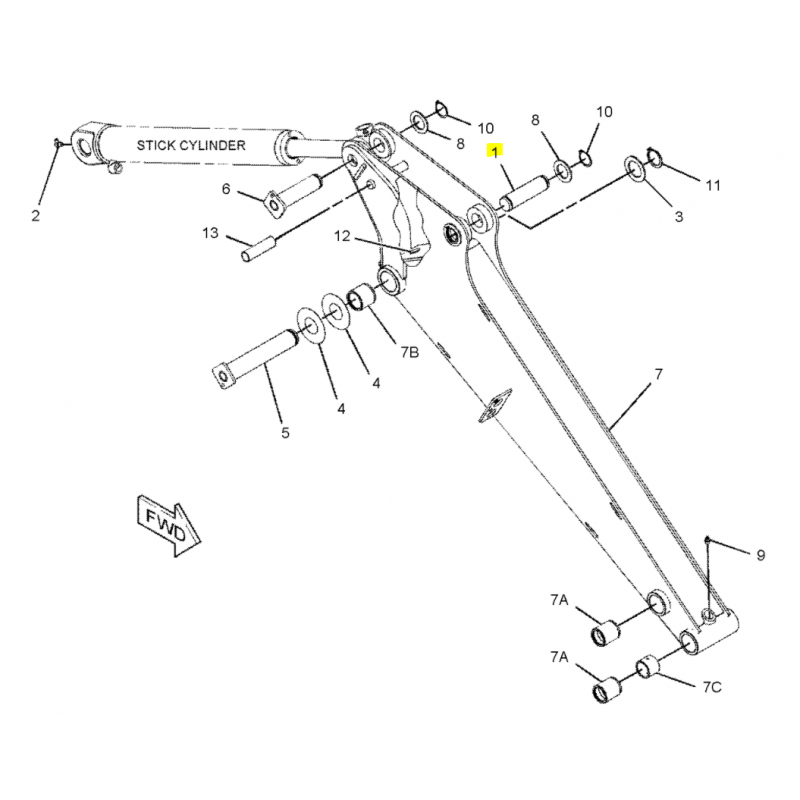 Штифт 35X130 Cat ARM мини-экскаватор