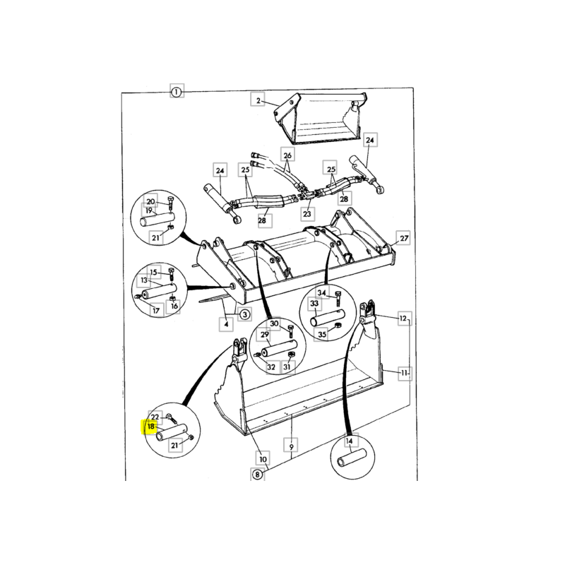 Штифт привода акулы JCB / 3CX 4CX 123X38