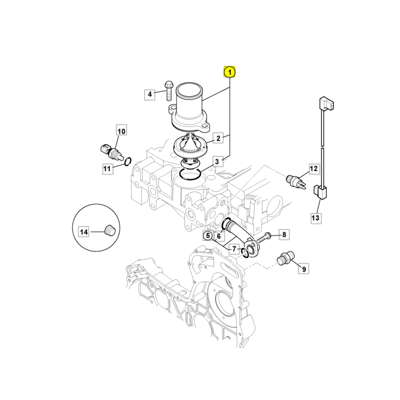 ТЕРМОСТАТ С КОЛЕСНЫМ ПОГРУЗЧИКОМ 3CX 4CX ЭКСКАВАТОРА JCB