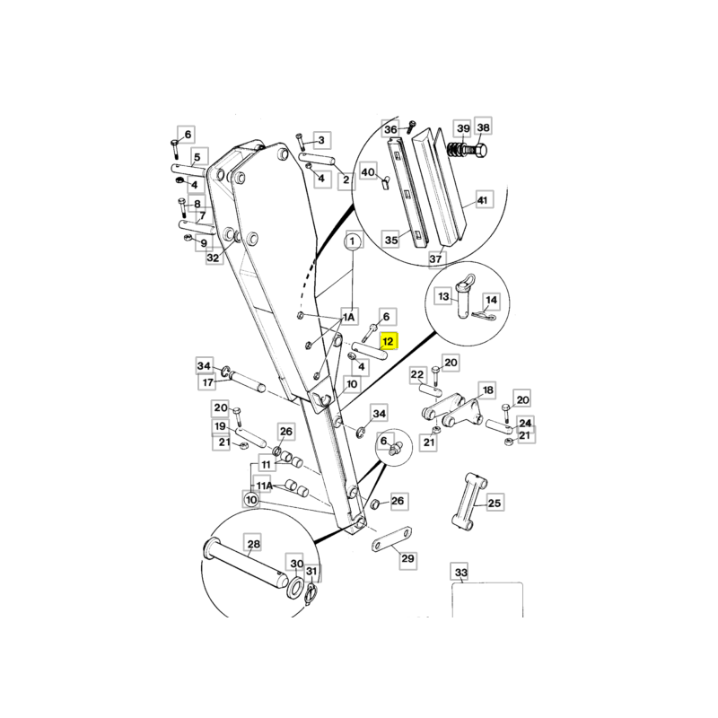 ШТИФТ ПРИВОДА КОВША JCB ЭКСКАВАТОР-ПОГРУЗЧИК CVA