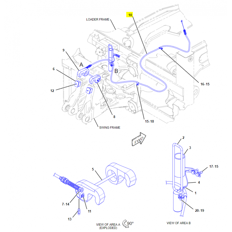 КАБЕЛЬ БЛОКИРОВКИ ЗАДНЕЙ РУКИ CAT / ПРОИЗВОДИТЕЛЬ CVA