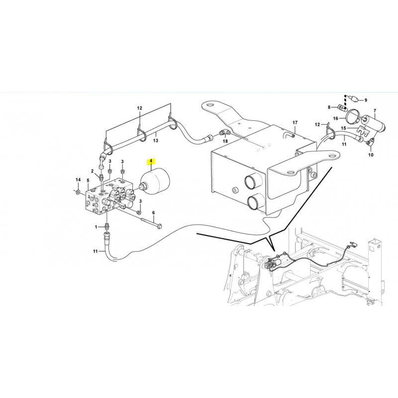 ЭКСКАВАТОР-ПОГРУЗЧИК VOLVO OEM ГАЗОВЫЙ АККУМУЛЯТОР