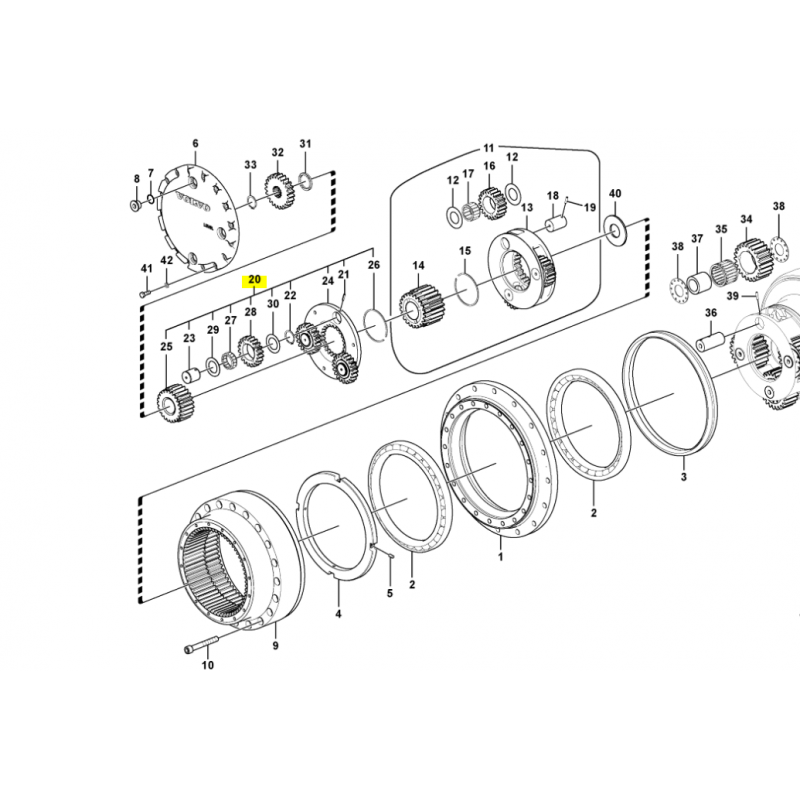 КОРЗИНА СПУТНИКОВЫЙ РЕДУКТОР ВОЖДЕНИЯ VOLVO ЭКСКАВАТОР