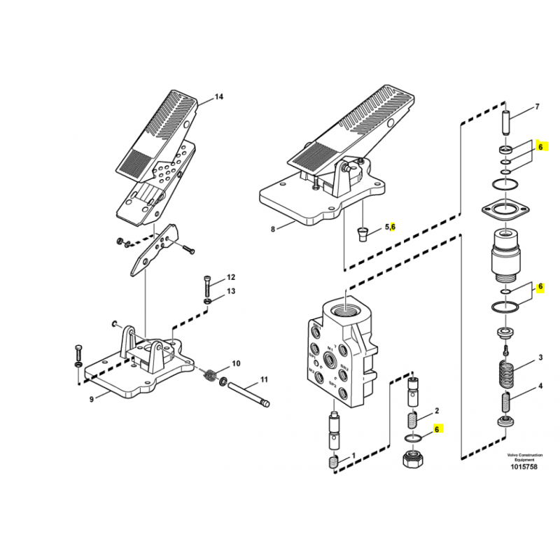 КОМПЛЕКТ УПЛОТНЕНИЙ ПЕДАЛИ ТОРМОЗА VOLVO ПОГРУЗЧИК