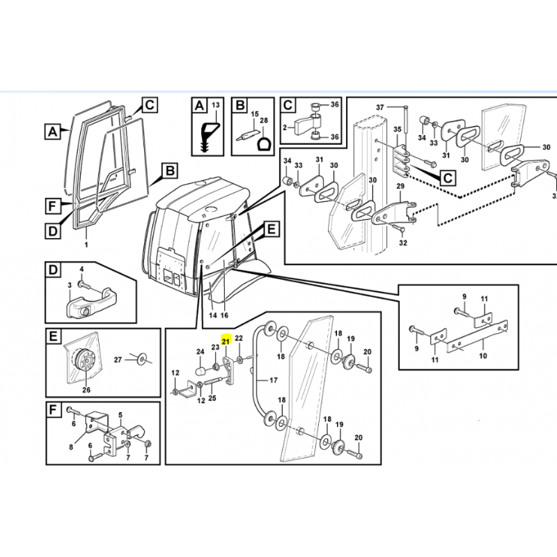 РУЧКА ДВЕРИ VOLVO ЭКСКАВАТОР-ПОГРУЗЧИК