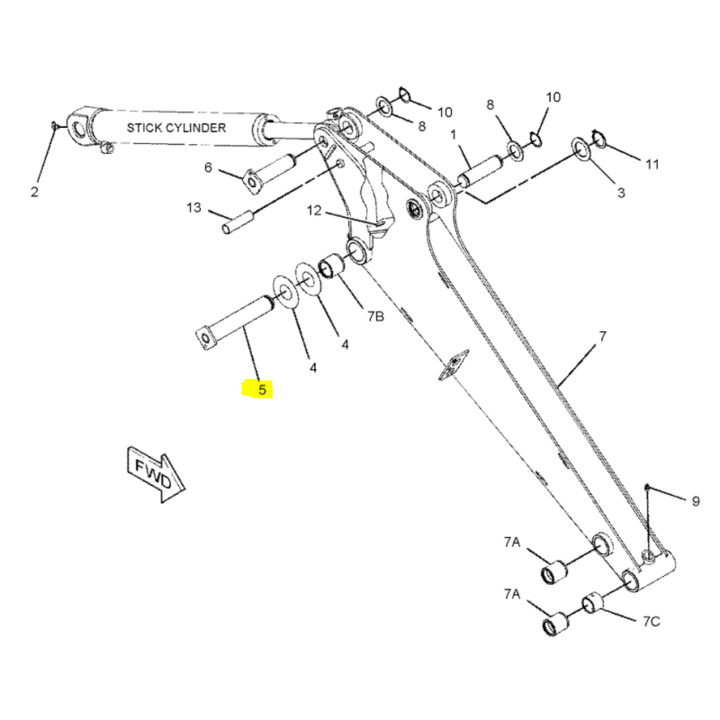 CVA ШТИФТ СОЕДИНЕНИЯ РУКИ CAT МИНИ-ЭКСКАВАТОР