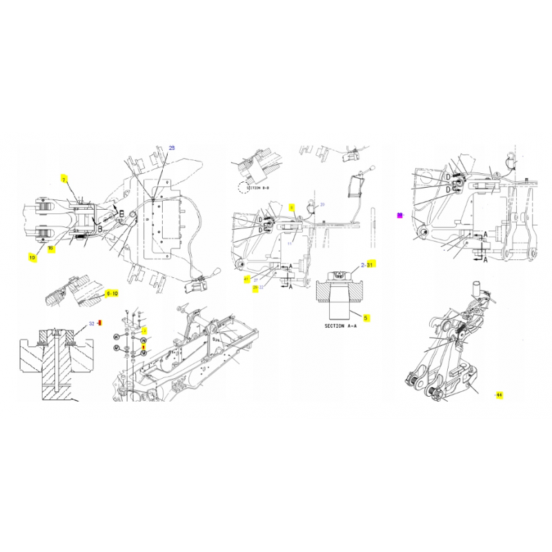 КОМПЛЕКТ ДЛЯ ЗАДНЕЙ БАБКИ CAT 428C 428D
