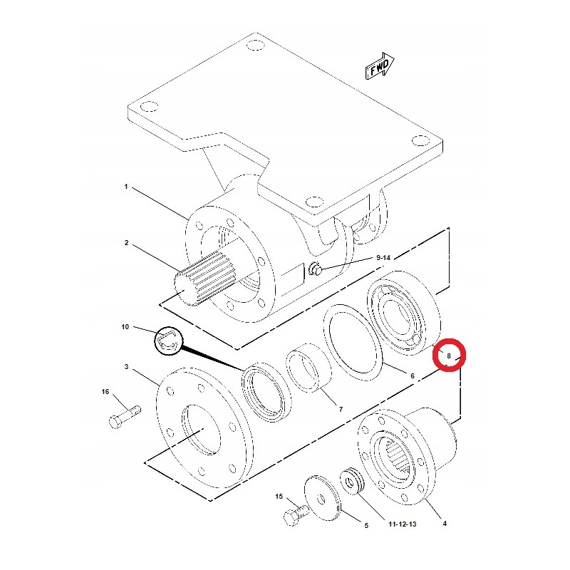 Подшипник опоры приводного вала Cat