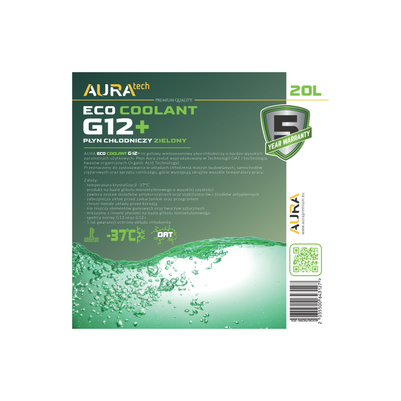 AURA Antifrezz ECO G12 + GREEN 20L