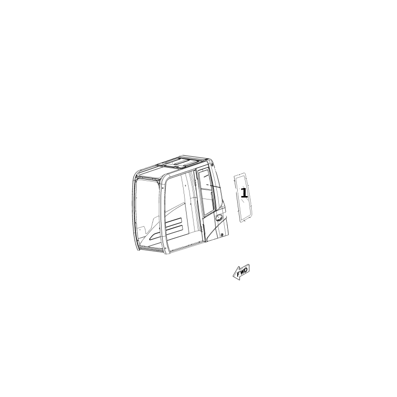 БОКОВОЕ СТЕКЛО ЗА ДВЕРЬЮ ЛЕВАЯ СТОРОНА ШЕЛКОГРАФИЯ КОЛЕСНЫЙ/ГУСЕНИЧНЫЙ ЭКСКАВАТОР CAT 320C M318D 1516790