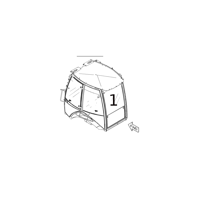ВЕРХНЕЕ ЗАДНЕЕ СТЕКЛО ШЕЛКОГРАФИЯ ЭКСКАВАТОР-ПОГРУЗЧИК CAT 428E 2059639