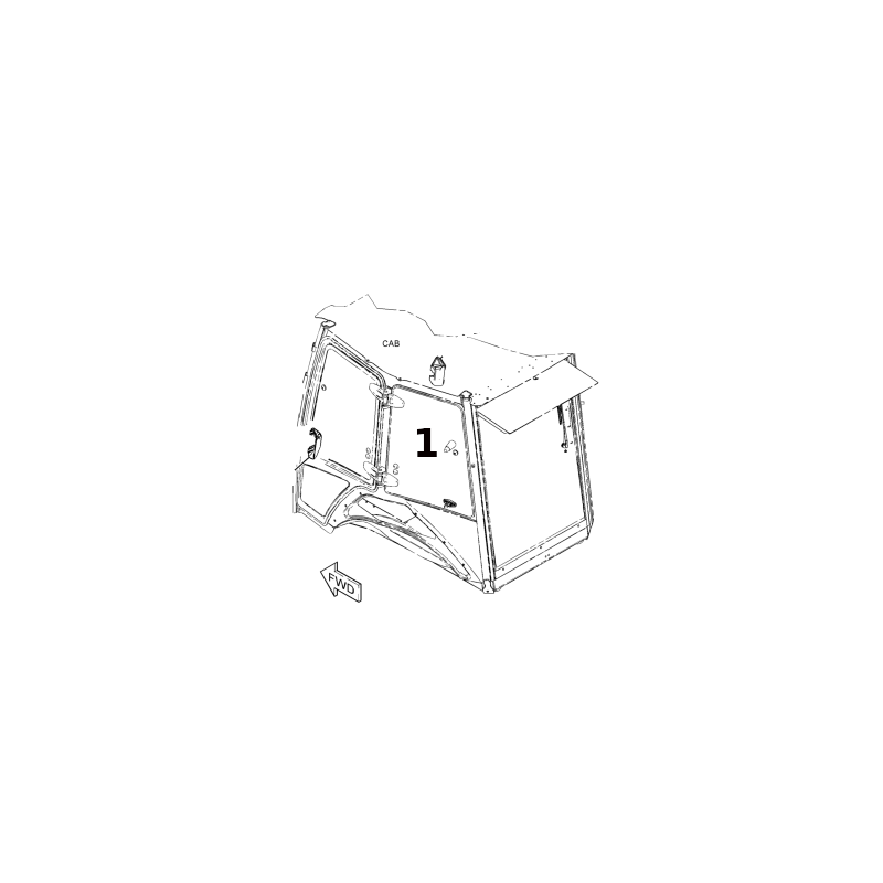 БОКОВОЕ СТЕКЛО ЗА ДВЕРЬЮ ЛЕВАЯ СТОРОНА ШЕЛКОГРАФИЯ ЭКСКАВАТОР-ПОГРУЗЧИК CAT 428F2 420 3822249