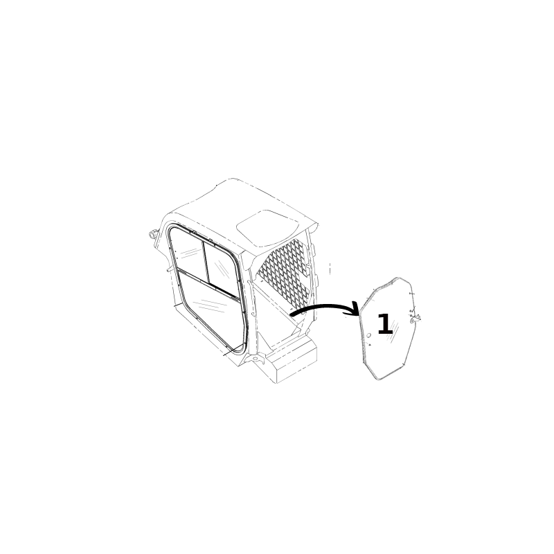 ВЕТРОВОЕ СТЕКЛО ШЕЛКОГРАФИЯ МИНИ-ПОГРУЗЧИК CAT 246C 277C 2584071
