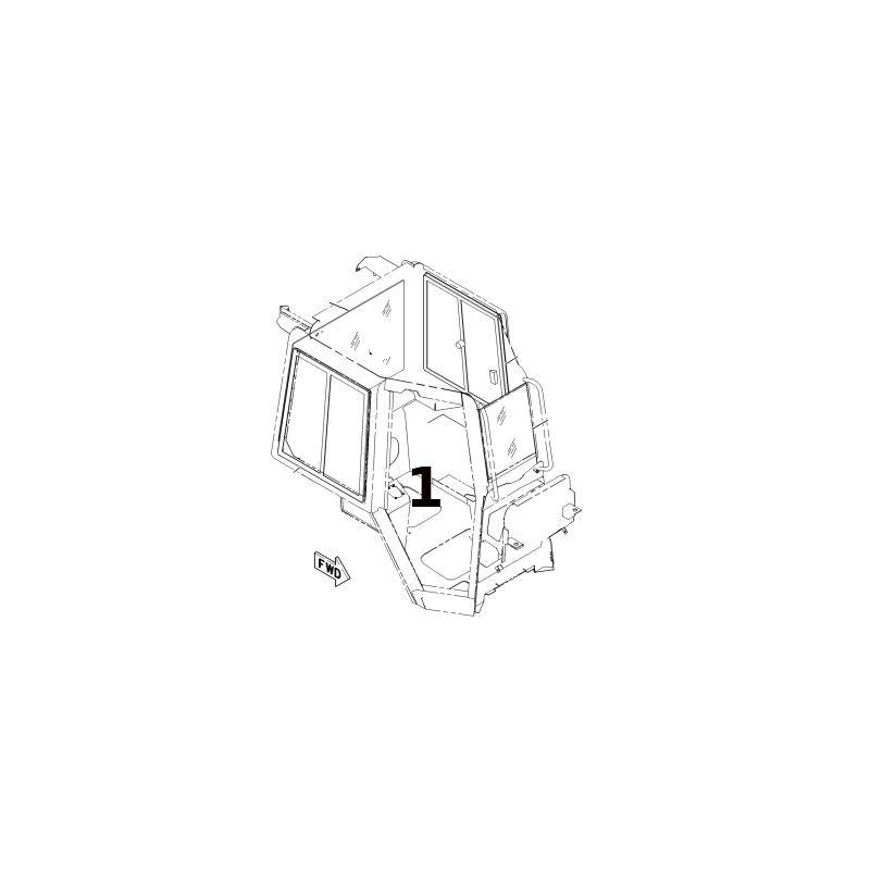 СТЕКЛЯННАЯ ДВЕРЬ ПРАВАЯ СТОРОНА ШЕЛКОГРАФИЯ CAT D5N D6N ГУСЕНИЧНЫЙ БУЛЬДОЗЕР 1671452