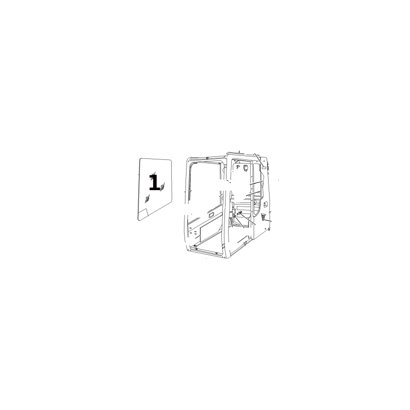 СТЕКЛО ПРАВАЯ СТОРОНА ШЕЛКОГРАФИЯ ГУСЕНИЧНЫЙ ЭКСКАВАТОР CAT 320B 1564585
