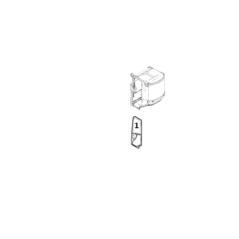 СТЕКЛЯННАЯ ДВЕРЬ ВЕРХНЯЯ ШЕЛКОГРАФИЯ МИНИ ЭКСКАВАТОР HITACHI ZX14-3 4699058