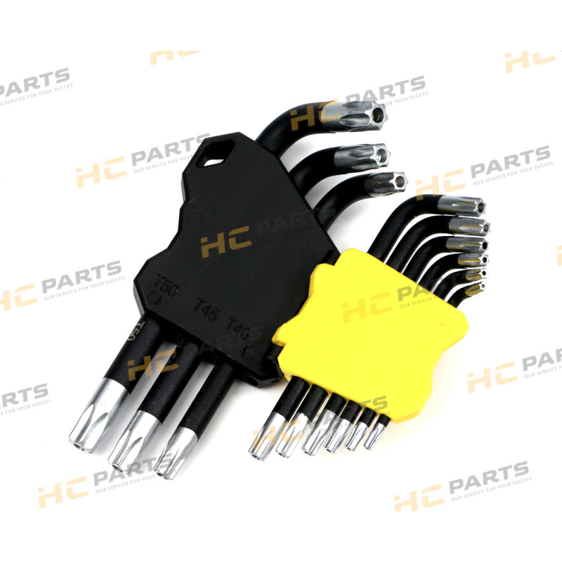 Set of TORX T10-T50 wrenches made of S2 9el steel in a handle