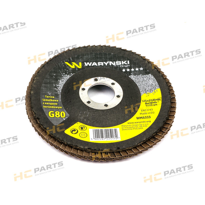 Disc for grinding 125 mm lamellar with electrocorundum GR80 - WARYŃSKI