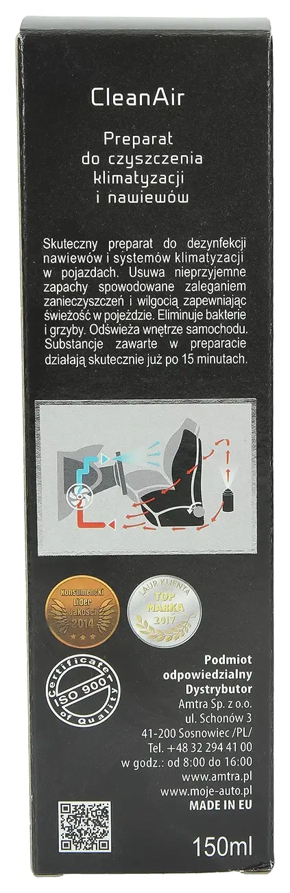 Освежитель воздуха и вентиляционных отверстий my AUTO CleanAir Black 150ml
