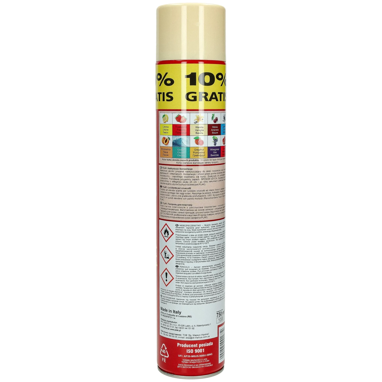 Ополаскиватель для кабины PLAK Vanilla 750ml