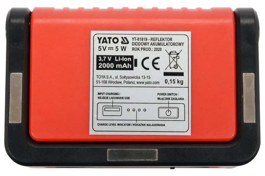 Портативный прожектор 5W COB 300LM YATO (YT-81819)