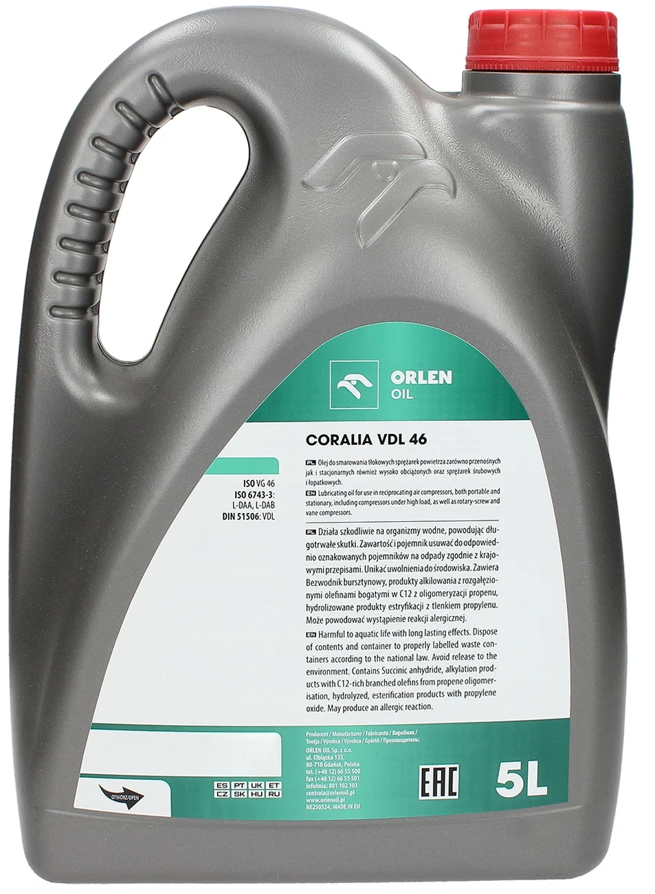 Компрессорное масло Orlen Oil Coralia VDL 46 5L