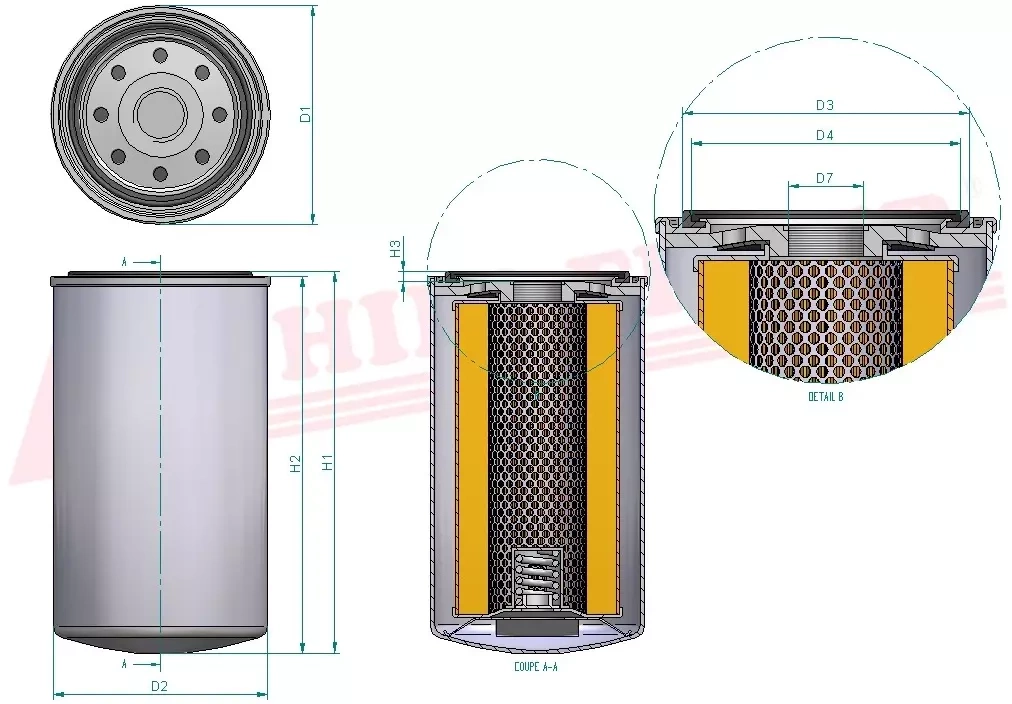 Масляный фильтр двигателя HIFI FILTER t 8304