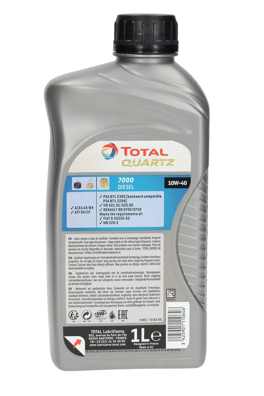 Моторное масло Total Quartz 7000 Diesel 10W-40 1L