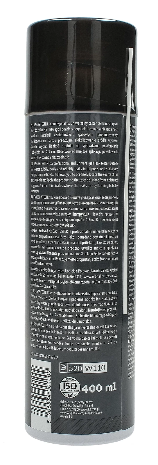 Тестер герметичности газовых баллончиков K2 400ml