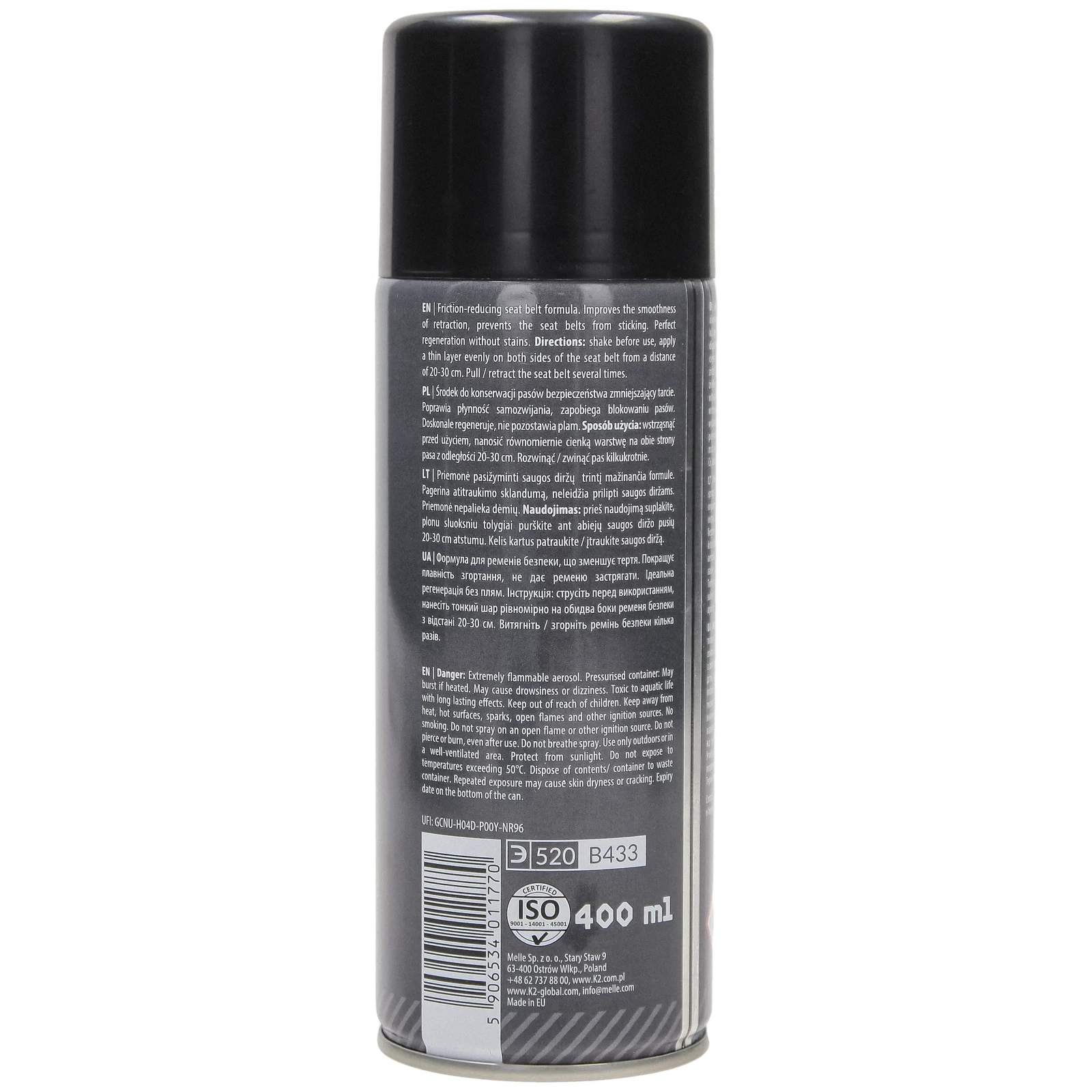 Средство для ремней безопасности K2 BELSO 400ML