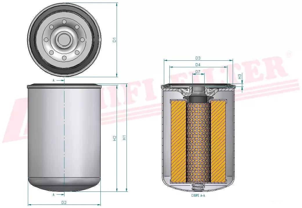 Масляный фильтр двигателя HIFI FILTER T 6739 B