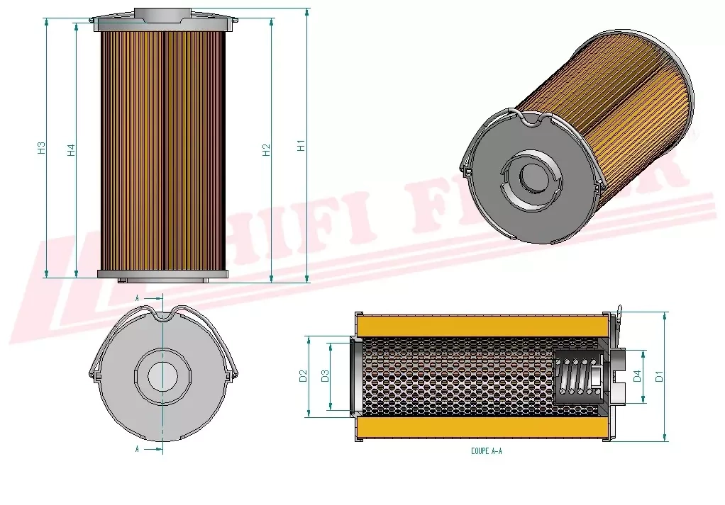 Гидравлический масляный фильтр HIFI FILTER SH 74176 V