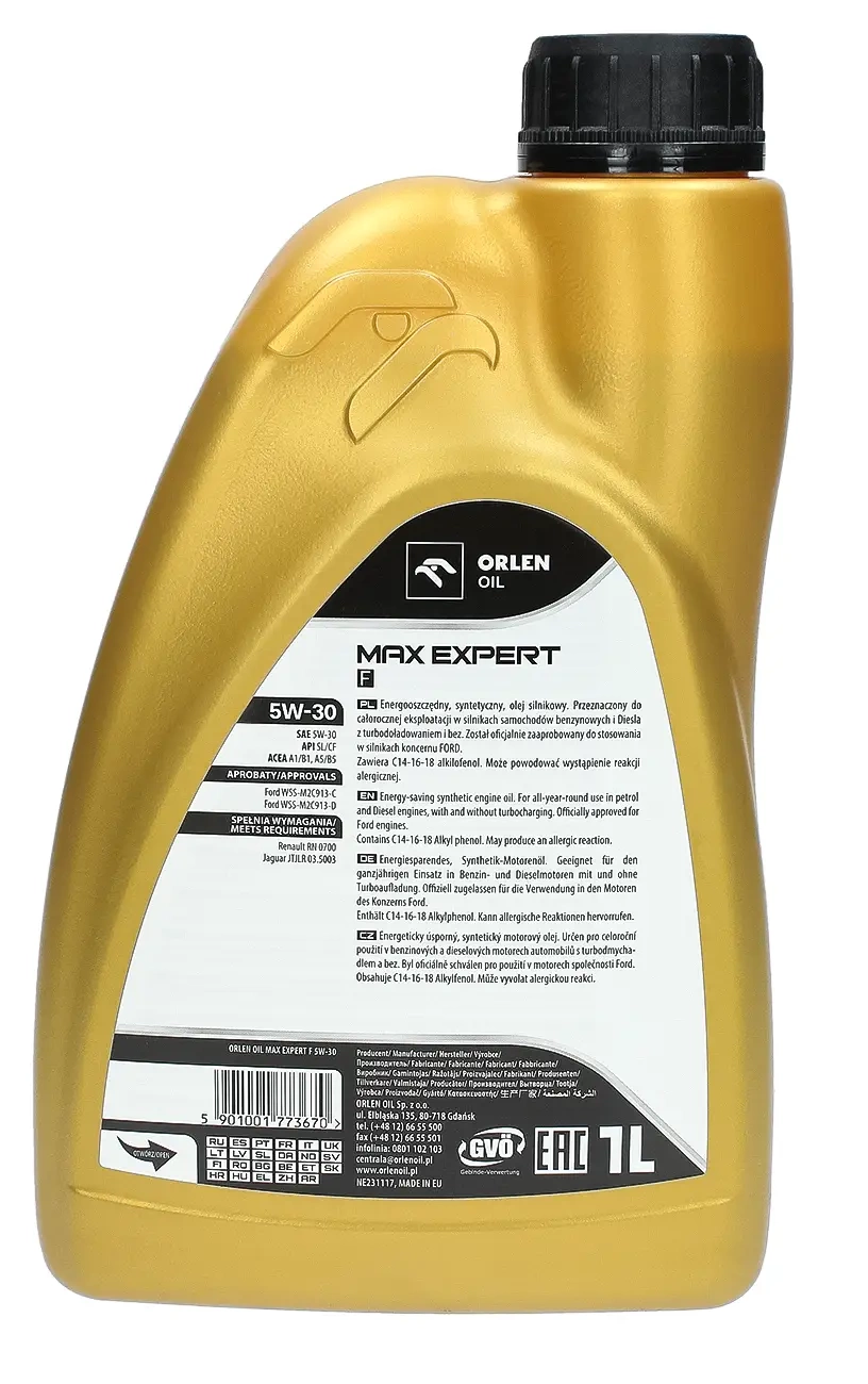 Моторное масло Orlen PLATINUM Max Expert F 5W - 30 1L