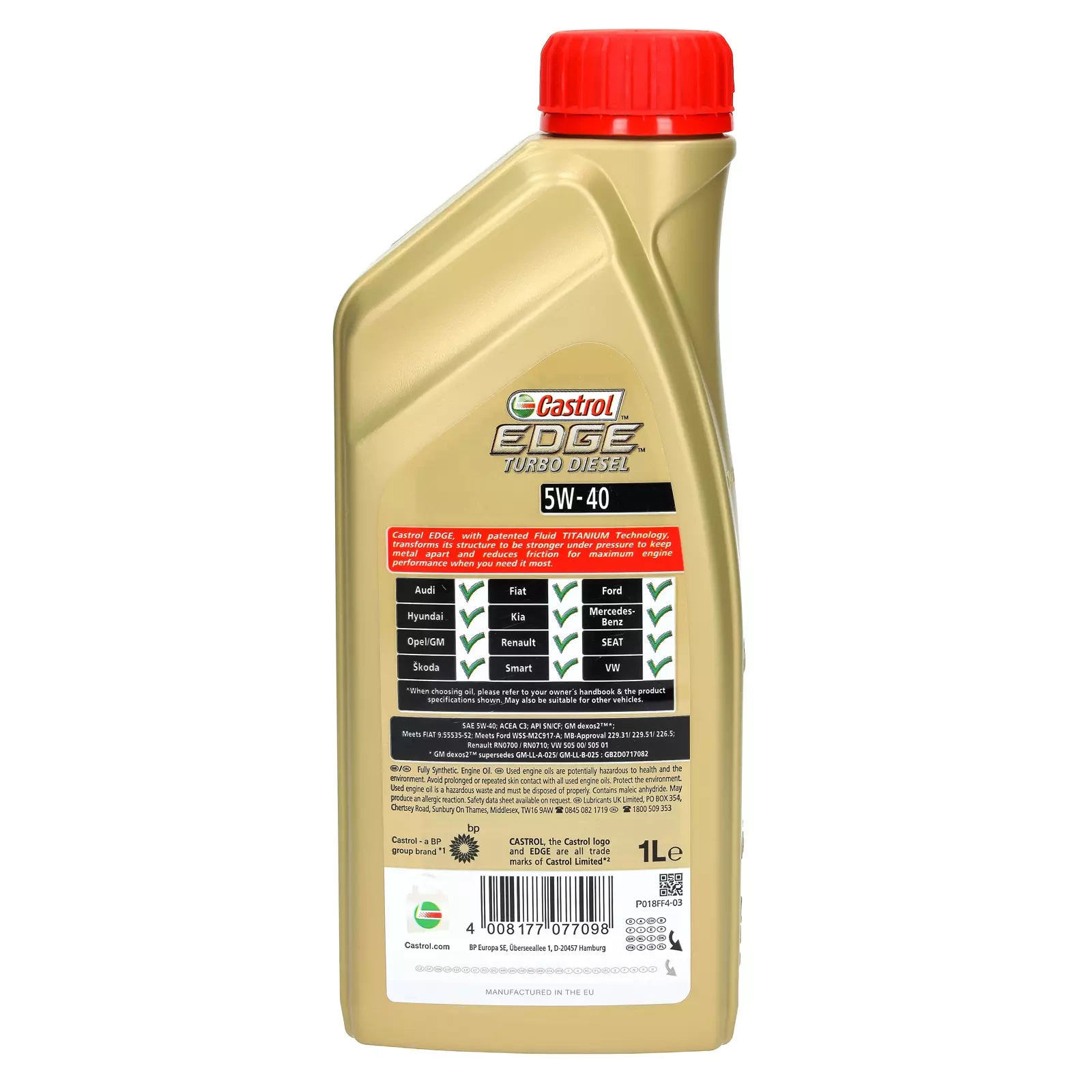 Моторное масло Castrol Edge Turbo Diesel 5W - 40-1L