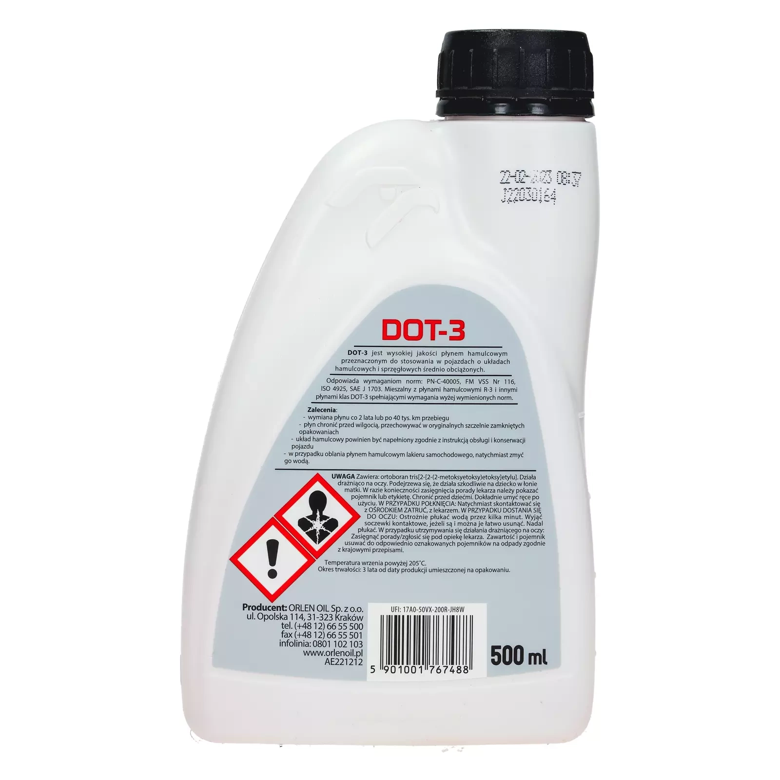 Тормозная жидкость ORLEN DOT-3 0,5 л