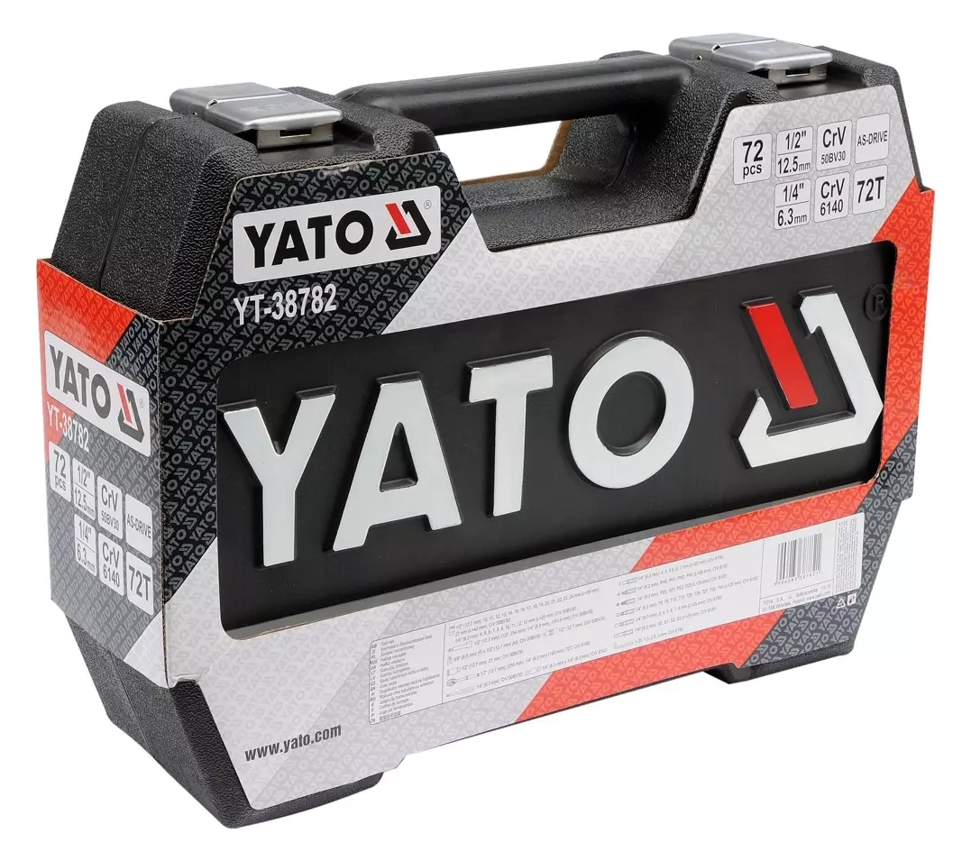 Набор торцевых ключей YATO 1/2", 1/4 " 72 шт. (YT-38782)